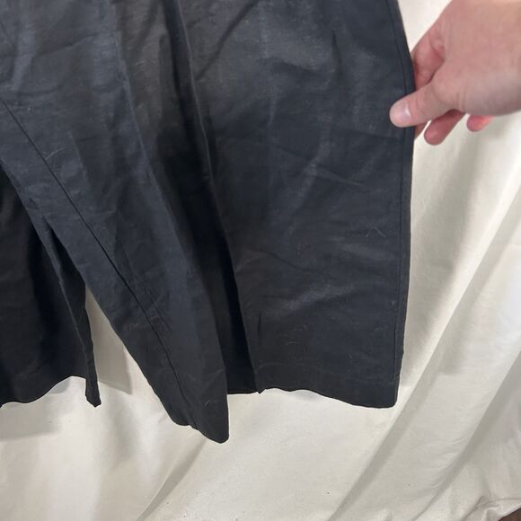 Gap Linen Blend Jump Suit Women's 8 Black Zip Back Sleeveless No Belt Wide Leg - Picture 4 of 12